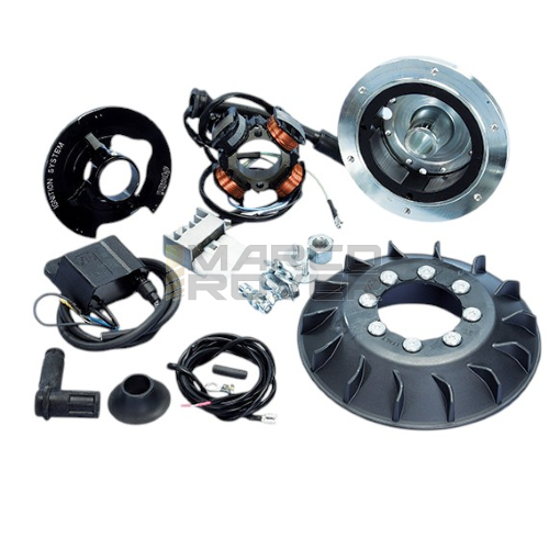 Accensione POLINI FOR RACE  anticipo variabile cono 20 con volano da 1,2 kg  per Vespa PK 50, 125 e APE 50 - Avviamento elettrico 5 fili