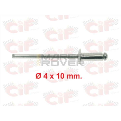 Rivetto in alluminio Ø 4 x 10 mm  FISSA PUNTALINI pedana