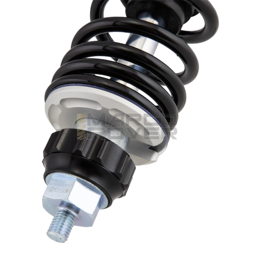 Ammortizzatore posteriore  ARGENTO OPACO  molla NERA SIP PERFORMANCE 2.0  - Vespa 50, 90, 125 ET3 Primavera, VNB, VBB, Sprint, GL, GL, Super, Rally,160 GS, 180 SS, PX, T5