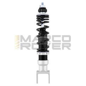 Ammortizzatore posteriore  ARGENTO OPACO  molla NERA SIP PERFORMANCE 2.0  - Vespa 50, 90, 125 ET3 Primavera, VNB, VBB, Sprint, GL, GL, Super, Rally,160 GS, 180 SS, PX, T5