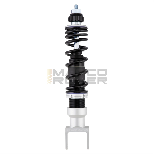 Ammortizzatore posteriore  ARGENTO OPACO  molla NERA SIP PERFORMANCE 2.0  - Vespa 50, 90, 125 ET3 Primavera, VNB, VBB, Sprint, GL, GL, Super, Rally,160 GS, 180 SS, PX, T5
