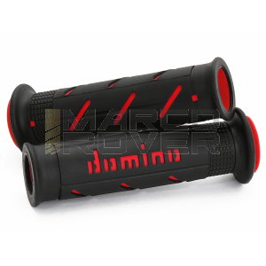 Coppia manopole Rosso e Nero DOMINO ROAD-RACING
