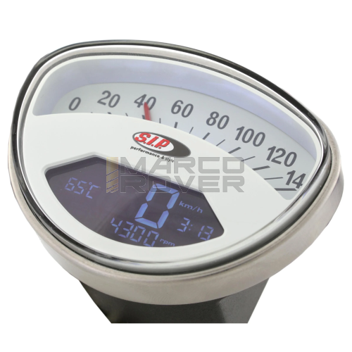 Contachilometri e contagiri SIP 2.0 per Vespa SS, 125 ET3 Primavera, GTR, Sprint Veloce, TS, Super, Rally, 14.000rpm, colore quadrante: bianco