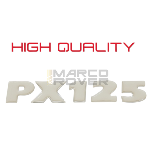 Targhetta Scritta PX 125 , High Quality , Per Cofano Laterale , Per Piaggio Vespa PX 125 , MY , Millenium , '11 , 