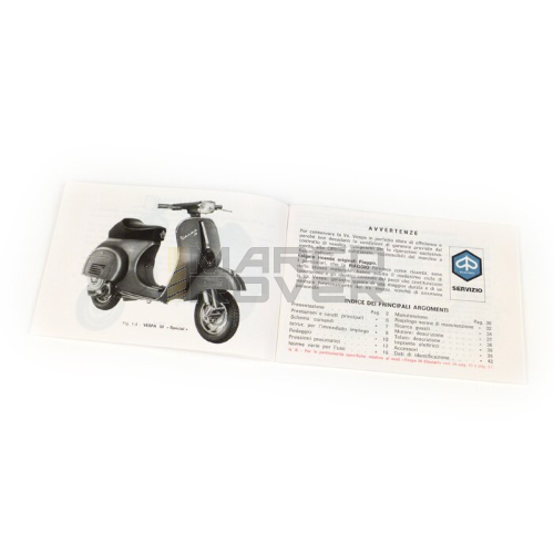 Libretto Manuale Uso e Manutenzione per Piaggio Vespa 50 special , 1 ° Serie