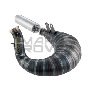 Marmitta Espansione FRT , BFA per CILINDRI GP montaggio GIRATO , versione stradale , per Piaggio vespa 50 Special , ET3 , Primavera