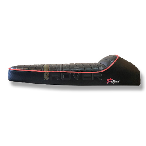Sella Sport , Con Bordino e Logo Rosso , Con Serratura , per Piaggio Vespa 50 Special , N , L , R , 90 , 125 Primavera , ET3
