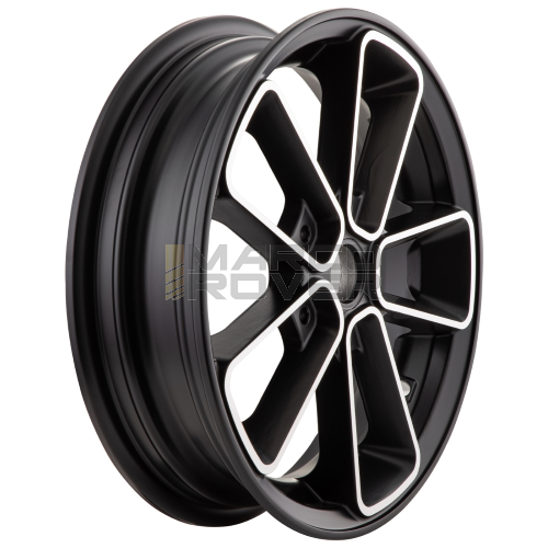 SIP SERIES PORDOI alloy wheel front and rear for Vespa 125-300cc GTS, GTS Super, GTV, GT 60, GT, GT L, 3.00-12", black and silver