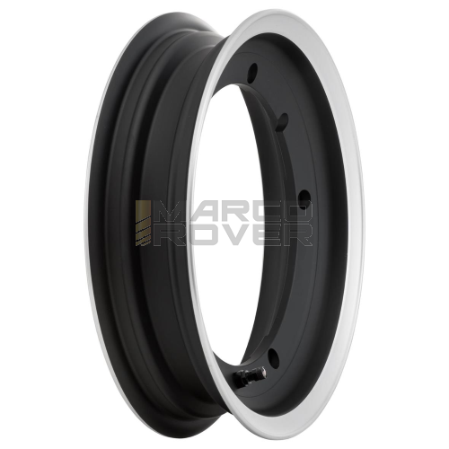Tubeless alloy wheel SIP 2.50-11 Vespa GT, TS, GL, Sprint, Rally, PX, PE, T5, Cosa, for 110 tires - black with polished aluminum rim