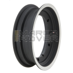 Tubeless alloy wheel SIP 3.00-11 Vespa GT, TS, GL, Sprint, Rally, PX, PE, T5, Cosa, for 110-130 wide tires - black with polished aluminum rim