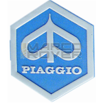 Logo PIAGGIO per nasello Vespa PK 50-125 XL, XL2, PX, Lusso, `98, T5 , 32x37mm, incastro