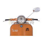 Chrome mirror 150x90mm, plastic cover, rod length: 220mm, thread: M10, including bracket, marked E - Left and right