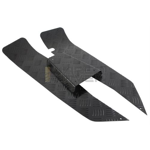 Set pedane in alluminio mandorlato SIP per Vespa 50, 90, 125 ET3 Primavera - nere