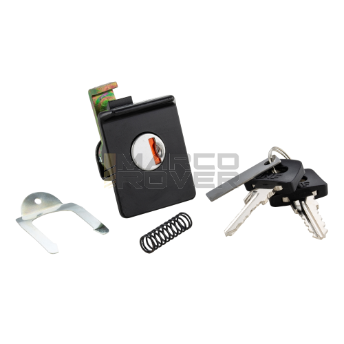 Serratura per bauletto completa per VESPA PK XL PX 125 150 200 cc. ARCOBALENO freno a disco completa di molla