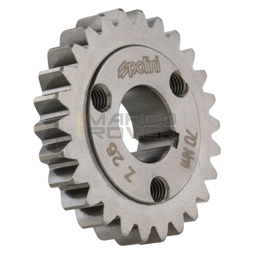 Pignone z= 26 per rapporti  27 - 69 POLINI EVOLUTION denti dritti, per Vespa 50, 90, 125 ET3 Primavera, PK
