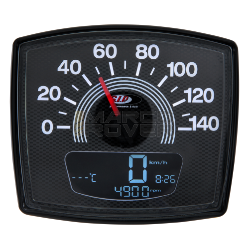 Contachilometri e contagiri digitale SIP 2.0 Quadro per Vespa 50 Special -  14000 RPM - CARBON LOOK bordo nero - SIP
