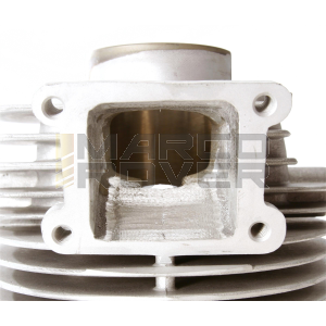 Kit cilindro PARMAKIT "PUFFO CHALLENGER" Lamellare 130cc, d57, biella 97, corsa 51, testa candela laterale, collettore da 25mm, Vespa 50, Special, 90, 125 ET3 Primavera