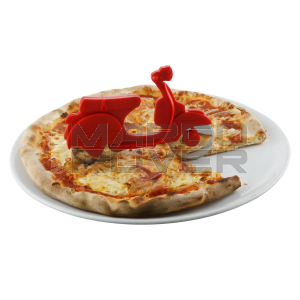 Taglia pizza a forma di Vespa . Ruote taglienti - idea regalo per un vespista - ROSSA