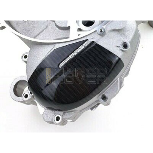 Protezione in fibra di carbonio TOMAS COMPOSITI carter motore QUATTRINI per Vespa 50, 90, 125 ET3 Primavera, PK