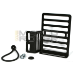 Porta bottiglia olio/scudo gamba portapacchi, verniciato a polvere, destro per Vespa 50 Special L N R 125 primavera et3  PK 