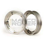 Coppia cerchi ruota -BGM PRO 2.10-10 pollici- Vespa (tipo PX) - Vespa Smallframe V50, 50N, Special, PV, ET3, PK50-125 (S/XL/XL2), Largeframe PX, T5, Sprint, Rally, GT/GTR, LML Star, Deluxe - acciaio inox, lucidato