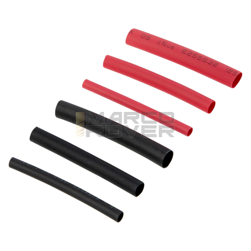 Set guaina termorestringente rosso/nero Ø 2,0mm/3,5mm/5,0 mm ,60 pezzi ,per Vespa