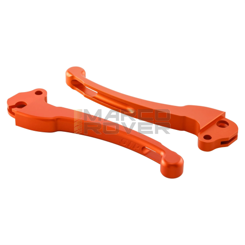 Leve sportive SIP Vespa tutti i modelli con freno a tamburo - alluminio cnc, arancione anodizzato - 2 pezzi