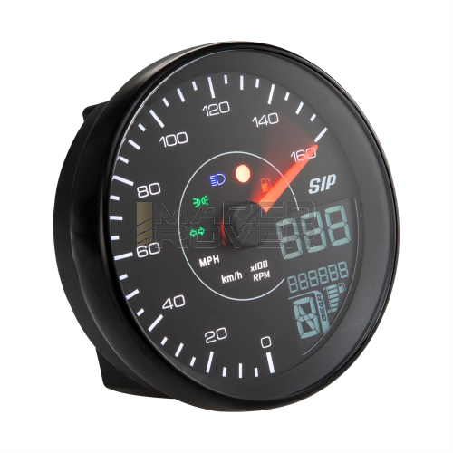 Contachilometri e contagiri SIP TACHO KARACHO per Vespa PX Arcobaleno, '98, MY, '11, 16.000rpm, colore quadrante: nero