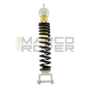 Ammortizzatore posteriore ARGENTO E NERO YSS Mono per Vespa 125 VNB4T-TS , 150 VBB2T-SUPER , 160 GS 2 ° , 180 SS , RALLY , PX80-200 , PE , T5 , corpo Argento / Oro , molla nera