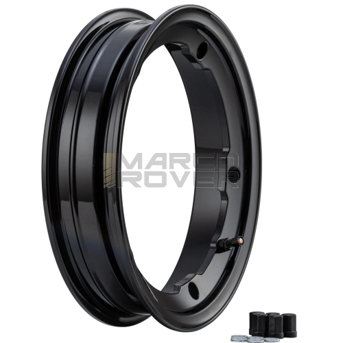 Cerchio in lega tubeless MY SIP 2.10-10 Vespa 50, 125 ET3 Primavera, PK, PX, T5 - nero lucido
