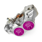 OTTOPUNTOUNO New Era brake caliper - 4 pistons, radial, 84mm hole spacing - CNC aluminum, silver and magenta