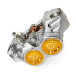 OTTOPUNTOUNO New Era brake caliper - 4 pistons, radial, 84mm hole spacing - CNC aluminum, silver and gold