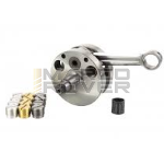 Albero motore PINASCO "FACTORY" per carter PINASCO, cono Ø 20, corsa 54, volani tondi Vespa 50, 90, 125 ET3 Primavera, PK, con calettatura per pignoni