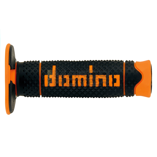 Coppia manopole Arancione e Nero DOMINO off-road