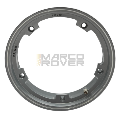 Cerchio in lega tubeless FA Italia "MARGHERITA" 2.10-10 Vespa 50, 125 ET3 Primavera, PK, PX, T5 - grigio metallizzato