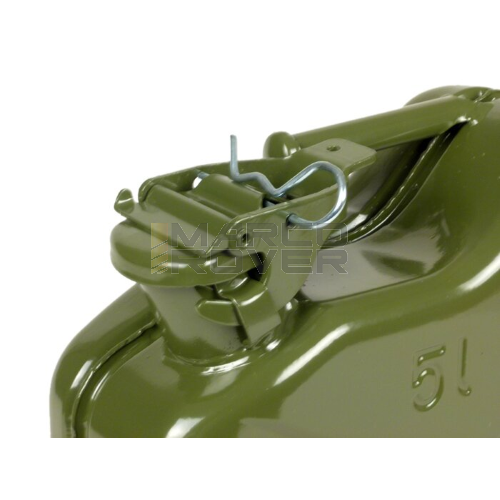 Tanica benzina 5 l - FA ITALIA - metallo verde compatibile con portapacchi Vespa largeframe Sprint , Rally , TS , GT , GTR , PX anteriore