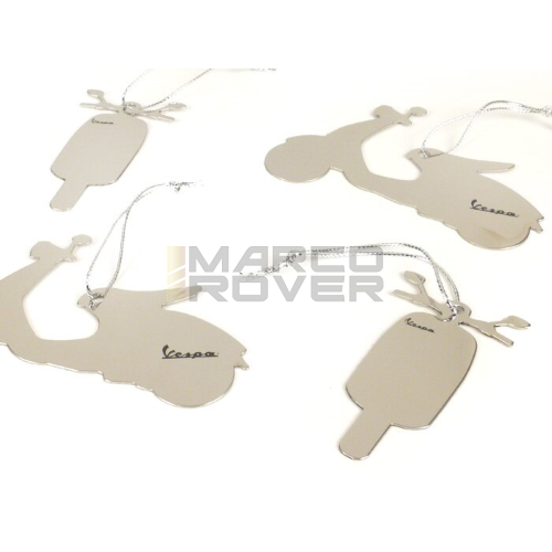 Decorazione albero di Natale -VESPA (4 pezzi)- acciaio inossidabile lucidato - inclusa confezione regalo