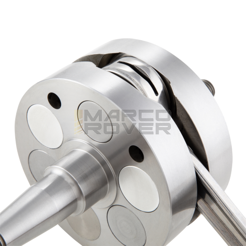Albero motore FABBRI RACING volani tondi, cono 20, biella 120 dal pieno, corsa 60, Vespa 125 ET3 Primavera con carter Quattrini