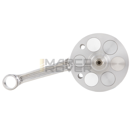 Albero motore FABBRI RACING volani tondi, cono 20, biella 120 dal pieno, corsa 60, Vespa 125 ET3 Primavera con carter Quattrini
