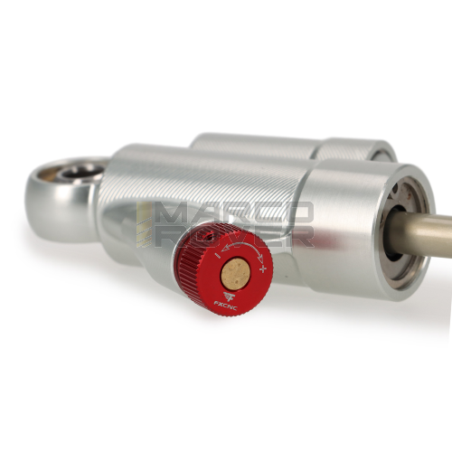 Ammortizzatore di sterzo incluso di supporto - STD alluminio - Vespa Largeframe PX, Largeframe PX, CL, DS, DN - alluminio