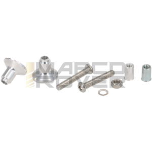 Ammortizzatore di sterzo incluso di supporto - STD alluminio - Vespa Largeframe PX, Largeframe PX, CL, DS, DN - alluminio