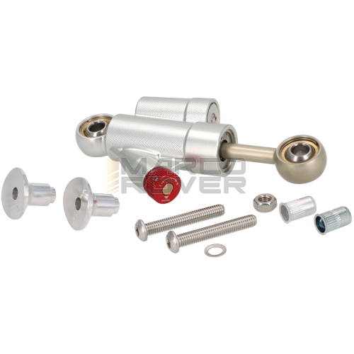 Ammortizzatore di sterzo incluso di supporto - STD alluminio - Vespa Largeframe PX, Largeframe PX, CL, DS, DN - alluminio