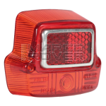 Vetro rosso fanale posteriore SIEM omologato per Vespa 50 N  , riflettore con cornice alluminio 