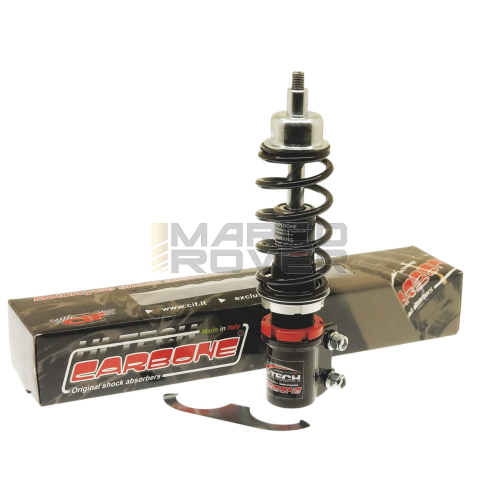 Ammortizzatore anteriore CARBONE "HI TECH" registrabile - NERO per  ZIP SP e vespa smallframe con modifica forcella ZIP SP per Vespa 50 Special L N R 90 125 primavera et3 