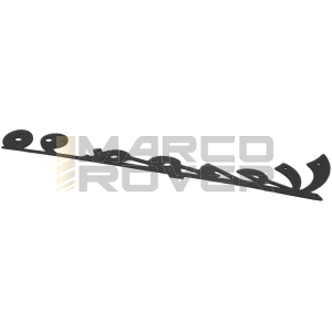 Targhetta " vespa 90 " 135 x 35 mm per scudo anteriore nera fissaggio 7 rivetti