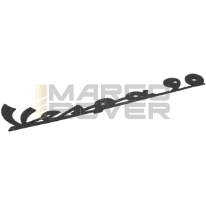 Targhetta " vespa 90 " 135 x 35 mm per scudo anteriore nera fissaggio 7 rivetti