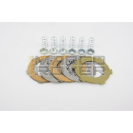 Kit Set Frizione PINASCO fornito con 3 dischi in sughero , 2 distanziali in acciaio , 6 molle rinforzate e bicchierini forati per Piaggio Vespa PX 80 , 125 , 150 , Sprint , GT , VNB , Super , SERIE COMPLETA 