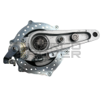 NUOVO Kit freno a disco meccanico QUARTA LAB per forcella vespa Wideframe Faro basso - GS - Struzzo con ruote da 8" - a cavo 