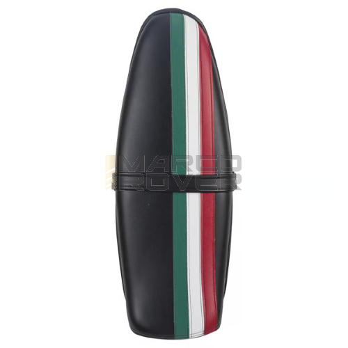Sella Vespa Tricolore , Bandiera Italiana , Made in Italy , Nera con Serratura , Per Piaggio Vespa 50 Special , N , L , R , 125 , ET3 , Primavera 