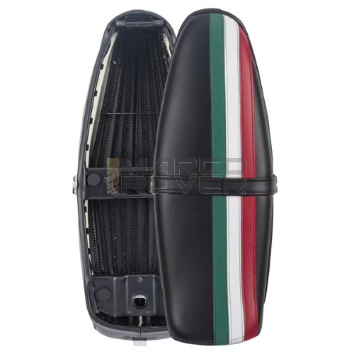 Sella Vespa Tricolore , Bandiera Italiana , Made in Italy , Nera con Serratura , Per Piaggio Vespa 50 Special , N , L , R , 125 , ET3 , Primavera 